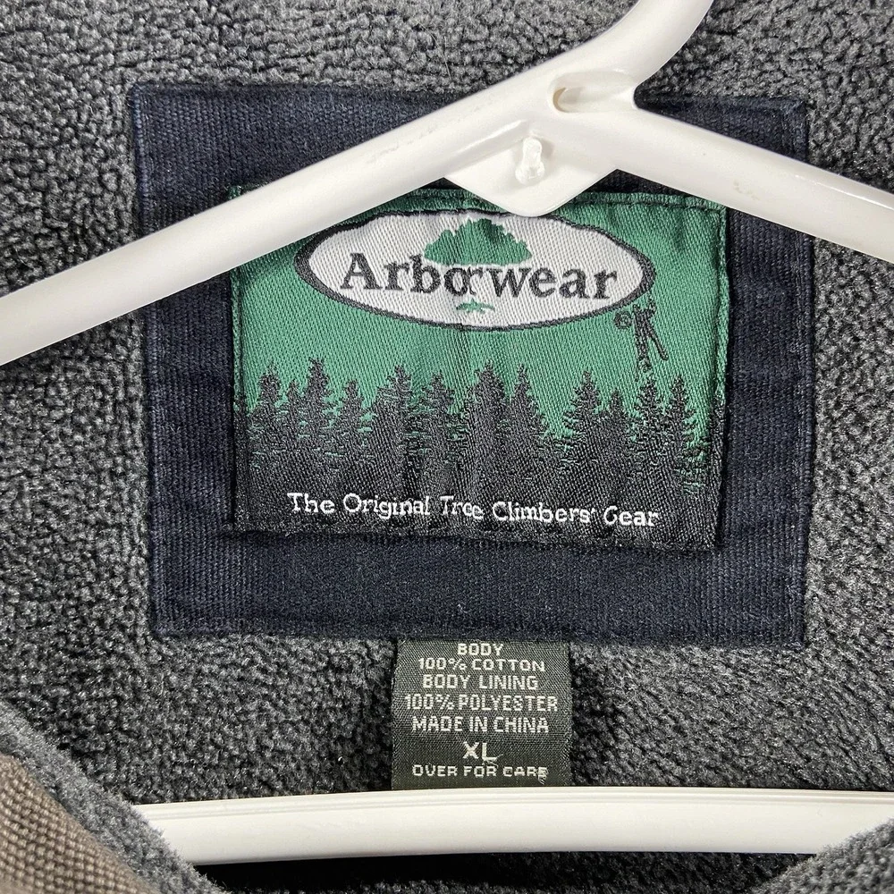 Arborwear Vest Mens XL Full Zip Canvas Workwear Fleece Lined Outdoor Utility